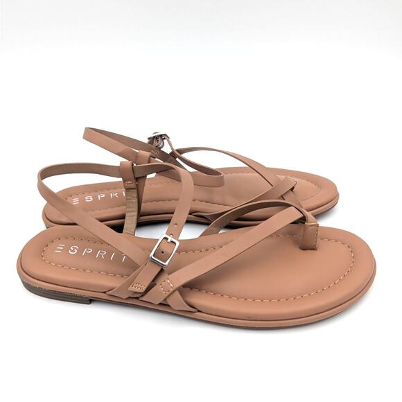 Esprit Rita Sandal Women's Adjustable Crisscrossing Strap Brown Size US7.5M EU38 - Picture 4 of 9
